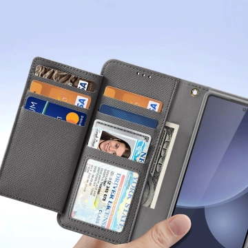 Шкіряний чохол для Samsung Galaxy S25 Ultra Dux Ducis Lava сірого кольору