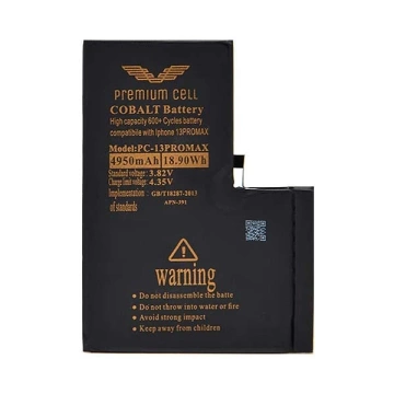 Батарея преміум-класу Cobalt для iPhone 13 Pro Max 4950 мАг, 600 циклів зарядки/розрядки