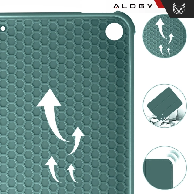 Etui do Apple iPad 10.2" 9/8/7 Gen (2021/2020/2019), Ochronne Smart Case z Klapką i Podstawką, Odporne TPU, Wzmocnione Narożniki, Alogy BookGuard™ – Zielone