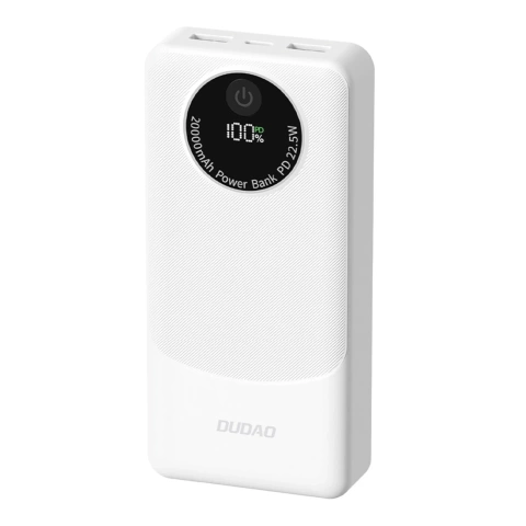 Powerbank Dudao K12Pro 20000mAh 22.5W USB-C USB-A Biały