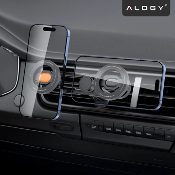 Držák do větrací otvoru auta - Duální držák MagSafe pro 2 telefony, pevný a stabilní, magnetický design - Alogy MagGrip™ Duo Black