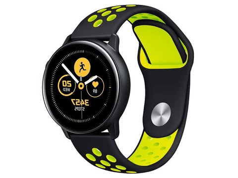Gumowy Uniwersalny pasek sportowy Alogy soft band do smartwatcha 22mm Czarno-żółty