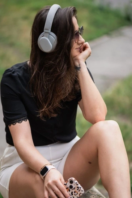 Бездротові накладні навушники Forcell F-Audio ANC Touch Beat сірого кольору