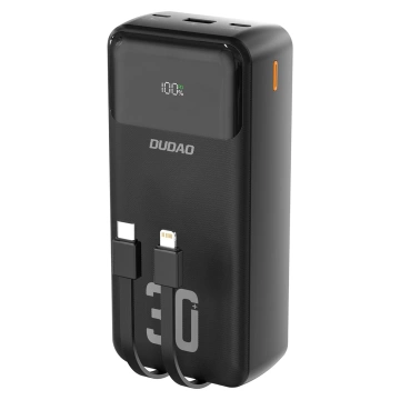 Powerbank Dudao K15MAX 30000mAh PD 22.5W z kablami Czarny