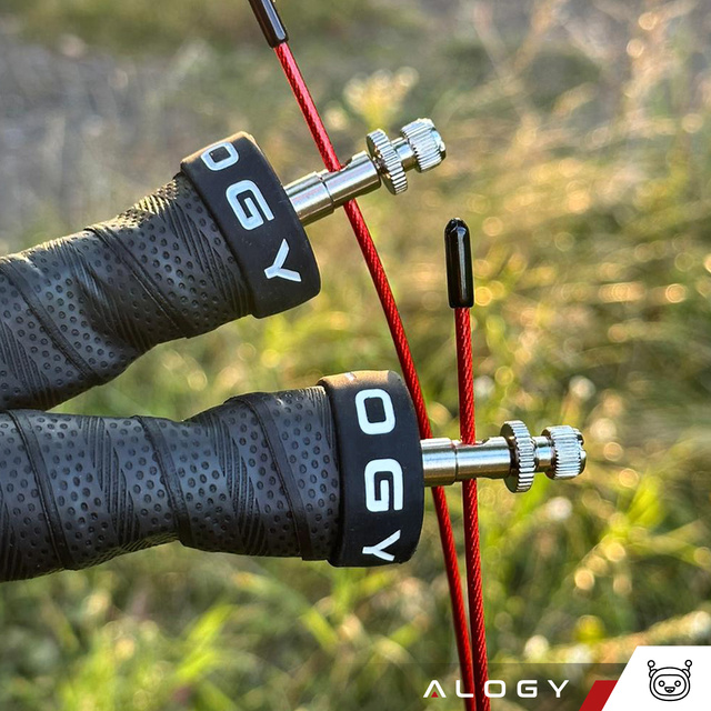 Nastaviteľné boxerské lano Crossfit Fitness Alogy Sport s vymeniteľnými článkami 300cm pohodlné ložiská Black