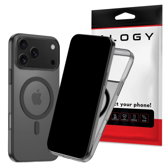 Kryt pre Apple iPhone 16 Pro Max Alogy MagSafe Hybrid Matte Case Matný kryt s ochranou šošovky čierny