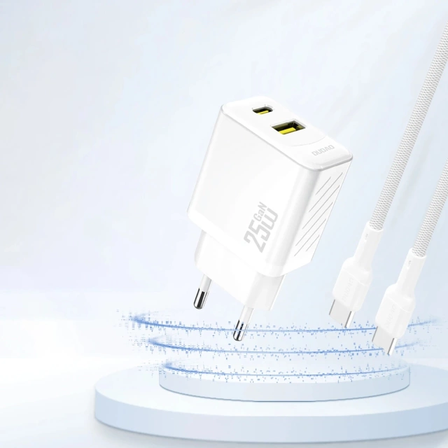 Dudao A26T 25W GaN USB-A, USB-C Ladegerät | Power Delivery, Schnellladung - Weiß