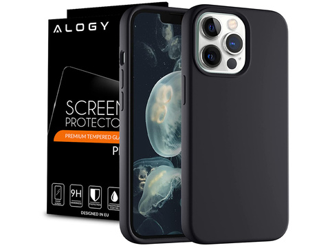 Etui ochronne do telefonu Alogy Thin Soft Case do iPhone 13 Pro Max czarne + Szkło
