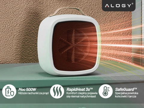 Elektrický ohřívač Farelka ventilátorový ohřívač mini 500W ohřívač deskový ohřívač pro Alogy bílá