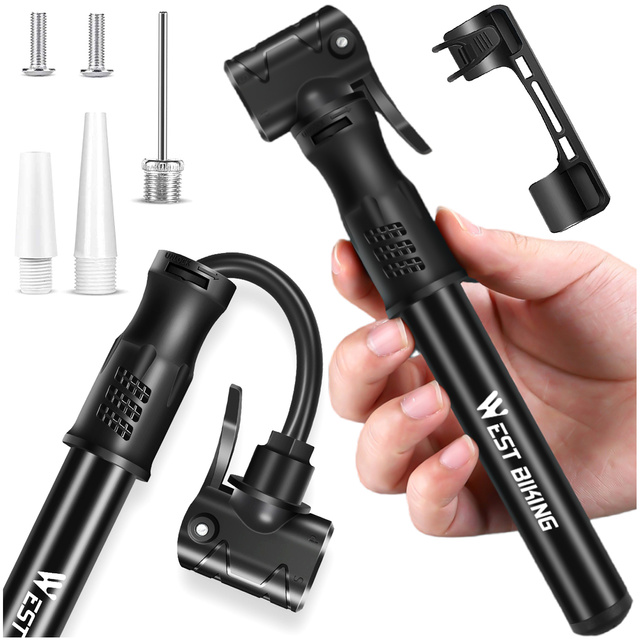 Hliníková pumpa na kolo Alogy Mini Bike Pump 100psi s rukojetí Black