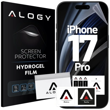 Folia hydrożelowa do Apple iPhone 17 Pro – elastyczna ochrona ekranu, samoregeneracja, pełne dopasowanie i wysoka przejrzystość – Alogy Hydrogel Film™