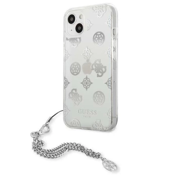 Guess GUHCP13SKSPESI iPhone 13 mini 5,4" srebrny/stříbrný pevný obal Peony Chain Collection