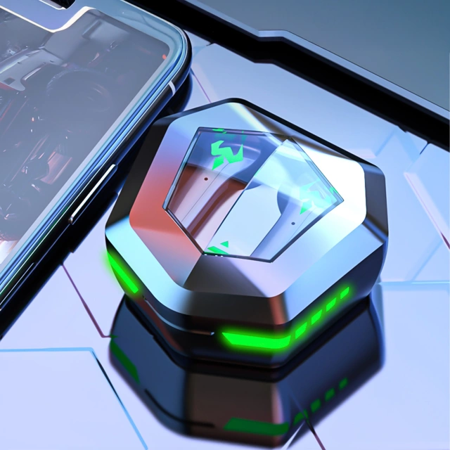 Alogy TWS 9D EarPhones Bluetooth 5.2 bezdrátová sluchátka s dokovací stanicí a mikrofonem PowerBank pro hráče černá