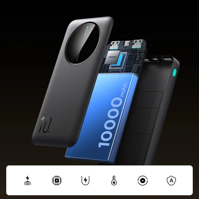 Powerbank Joyroom 10000mAh 12W 3 USB-Anschlüsse Schnellladung schwarz