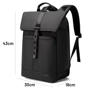 Bange Waterproof Backpack for Laptop 15.6" City Travel 45x30x16 cm for Work Airplane Men's Women's with USB Port Black