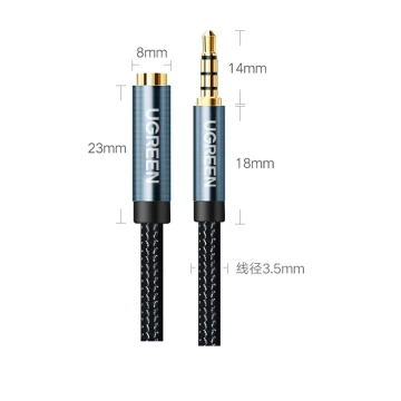 Kabel UGREEN to  adapter przedłużacz AUX mini jack 3,5 mm 1,5m niebieski (AV118)