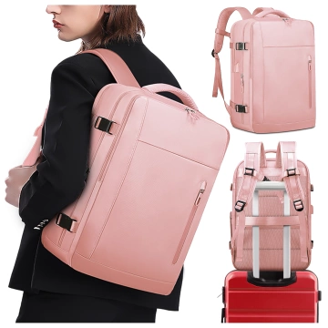 Bange Wasserdichter Rucksack für Laptops bis 15,6 Zoll, 46 x 31,5 x 20 cm, ideal für Stadt, Reisen, Arbeit und Flugreisen, mit USB-Anschluss, Pink