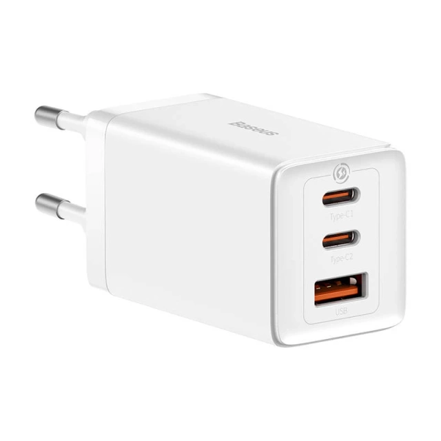 Baseus GaN5 Pro 2xUSB-C USB nástěnná nabíječka, 65W (bílá)