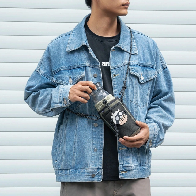 Torba Rockbros na Butelkę 1L z Paskiem Rowerowa Zielona 3011006501