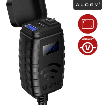 Alogy Plug Extender rozbočovač zásuvek rozbočovač adaptér prodlužovací kabel s indukční nabíječkou Qi 4x EU zástrčka 4x USB 2x USB-C Černá