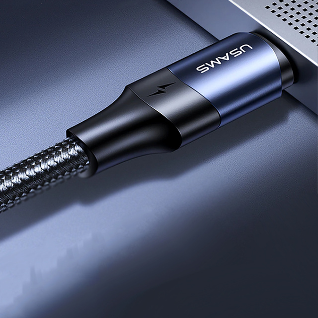 USAMS USB-C na USB-C 100W PD Fast Charge QC FCP 3m čierny kábel