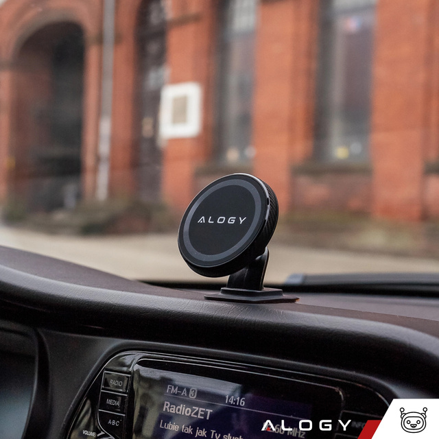 Magnetische Autohalterung für Telefon, Fenster, Kühlergrill, Cockpit, Armaturenbrett, Auto, Telefon, Alogy Black