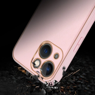 Pouzdro Dux Ducis Yolo iPhone 14 Plus elegantní kryt z ekologické kůže růžové barvy