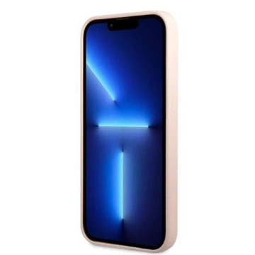 Etui Guess GUHMP13MSBPLP do Apple iPhone 13 6,1" różowy/ružové pevné puzdro Silikónová platňa s logom MagSafe