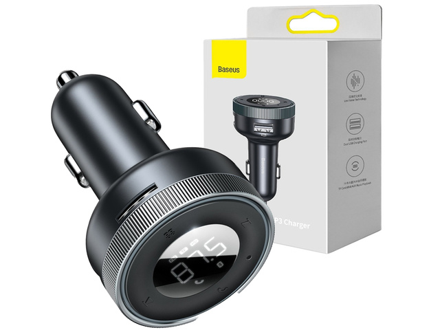 Baseus Enjoy Car Charger 3,4A FM vysílač černý