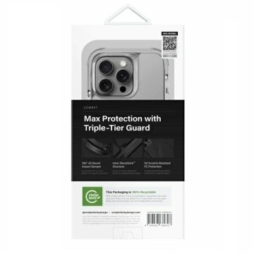 Чохол UNIQ Combat для iPhone 16 Pro 6.3" Magclick Charging Gray/Stone Gray