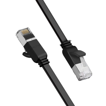 UGREEN Kabel flach Internet Netzwerkkabel Ethernet Patchkabel RJ45 Cat 6 UTP 1000 Mbit/s 2 m schwarz (50185)