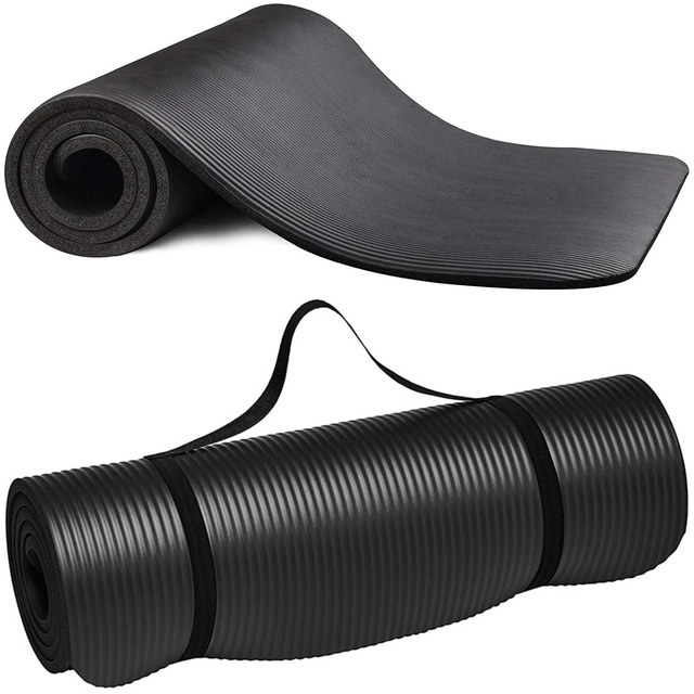 Килимок Yoga Fitness Pilates гімнастичний 185x58 1см Alogy протиковзкий водонепроникний Чорний