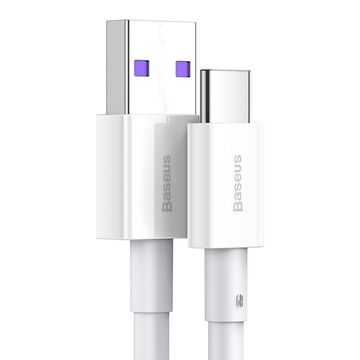 1m kábel Baseus Superior USB na USB-C typ C 66W biely kábel