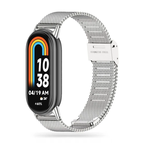 Milaneseband steel bracelet strap for Xiaomi Smart Band 8/ 8 NFC Silver