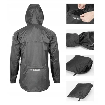 Rockbros YPY013BK4XL Breathable Windproof Rain Jacket XXXXL - Black
