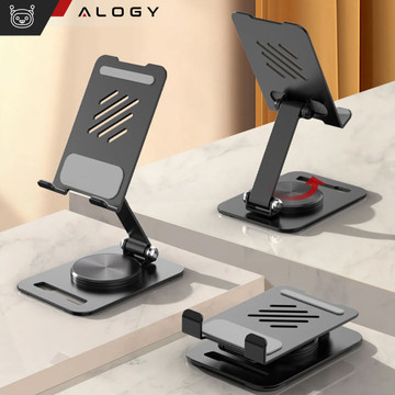 Тримач Stand Tablet Stand Phone 12.9 Desktop Swivel Adjustable 360 ​​​​Desktop Aluminium Alogy Black