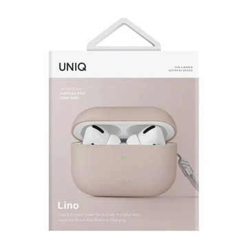 Etui ochronne na słuchawki UNIQ etui Lino AirPods Pro 2 gen Silicone różowy/blush pink