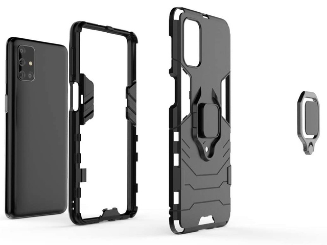 Alogy Stand Ring Armor Case für Samsung Galaxy M31s Schwarz
