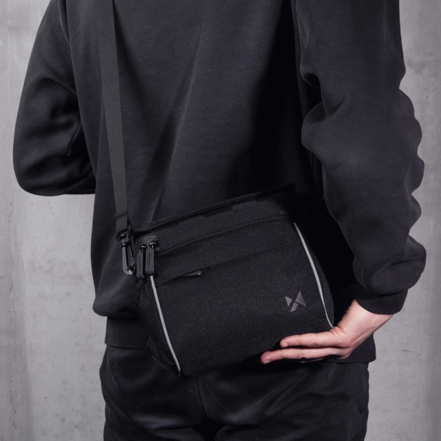 Wozinsky taška na řídítka taška přes rameno na kolo černá (WBHBB-01)