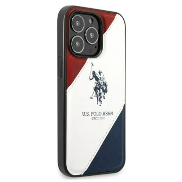 Pouzdro na telefon US Polo USHCP14XPSO3 pro Apple iPhone 14 Pro Max 6,7" bílá/bílá Tricolor Embossed