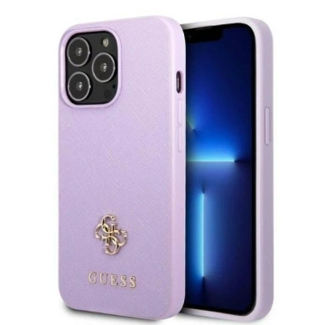 Etui Guess GUHCP13LPS4MU für Apple iPhone 13 Pro / 13 6,1" lila/lila Hardcase Saffiano 4G Small Metal Logo
