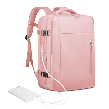 Водонепроникний рюкзак Bange для ноутбука 15.6", city traveler, 45х30х16 см, для роботи, літака, чоловічий, жіночий, з USB портом Чорний