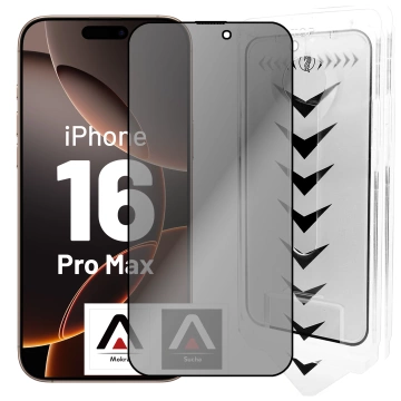 Захисне скло для Apple iPhone 16 Pro Max 9H Alogy Privacy EasyShield™️ з монтажною рамкою