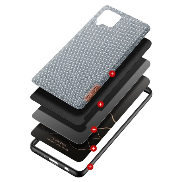 Dux Ducis Fino case cover covered with nylon material for Samsung Galaxy A42 5G gray