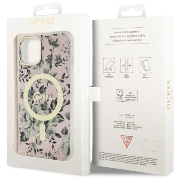 Etui Guess GUHMP14MHCFWSP do iPhone 14 Plus 6.7" hardcase Flower MagSafe