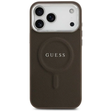 Etui Guess Classic Logo MagSafe na iPhone 17 Pro Max - Brązowe