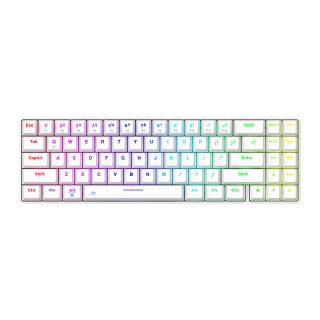 Dareu EK871 Bluetooth 2.4G RGB Kabellose mechanische Tastatur (Weiß)
