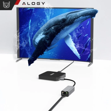 Adaptér USB-C na Ethernet Alogický adaptér LAN RJ45 GIGABIT 1000 MBPS čierny