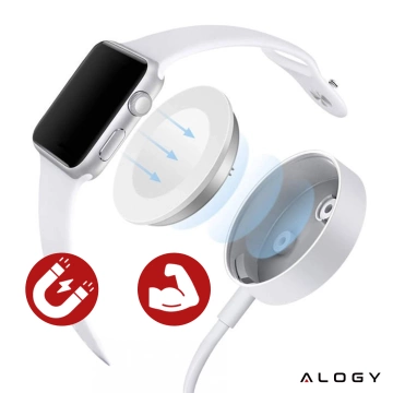 Alogy magnetický QI indukčný nabíjací kábel pre Apple Watch USB-C typ C 100cm 1M biely