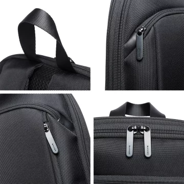 Bange wasserdichter Rucksack für 15,6-Zoll-Laptop, Stadtreisender, 45 x 30 x 16 cm, für Arbeit, Flugzeug, Herren, Damen, mit USB-Anschluss Schwarz